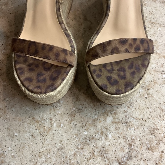 NWOT L’AGENCE Elysee Cheetah-Print Suede Espadrille Wedge Sandals Size 8.5 - Picture 7 of 11